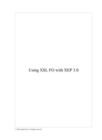 Using XSL FO with XEP 3.0 - lib