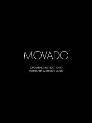 operating instructions warranty & service guide - Movado