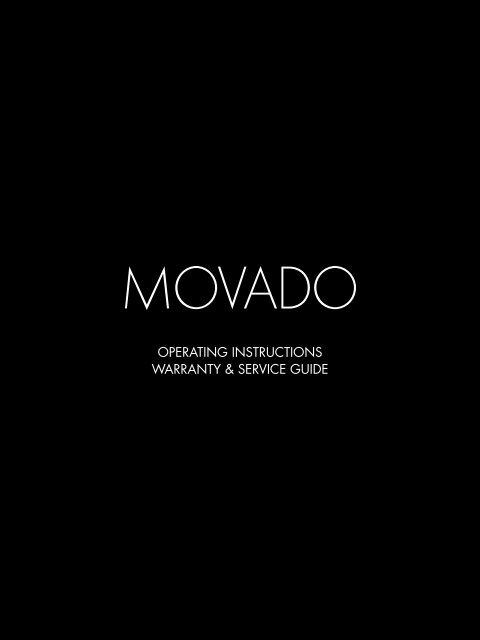 Operating Instructions Warranty Service Guide Movado