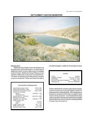 SETTLEMENT CANYON RESERVOIR - Division of Water Quality
