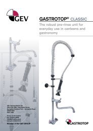 GASTROTOPÂ® CLASSIC The robust pre-rinse unit for ... - GEV