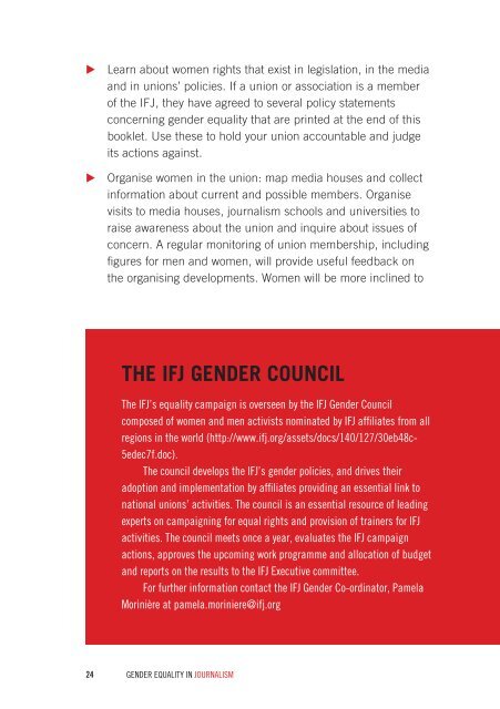 Getting the balance right: gender equality in journalism; 2009 - Fokus