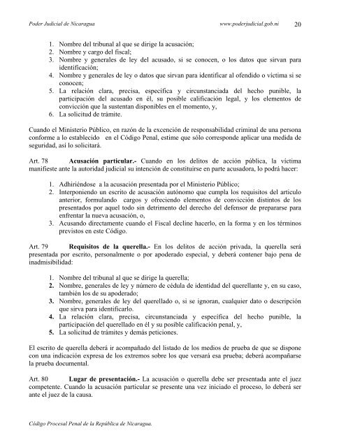 Codigo Procesal Penal de Nicaragua