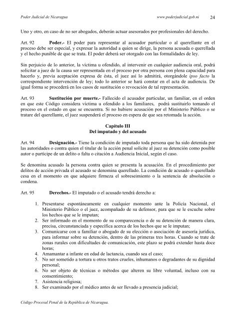 Codigo Procesal Penal de Nicaragua