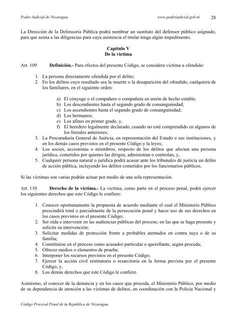 Codigo Procesal Penal de Nicaragua