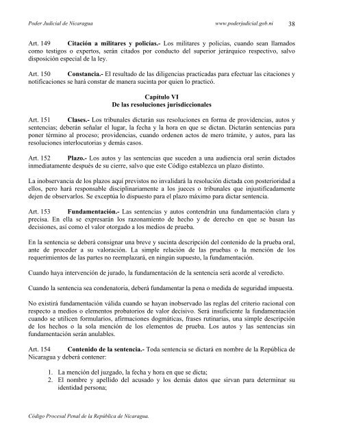 Codigo Procesal Penal de Nicaragua