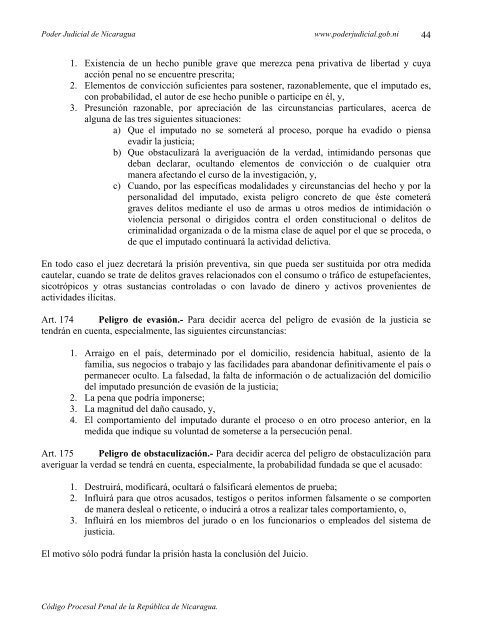 Codigo Procesal Penal de Nicaragua