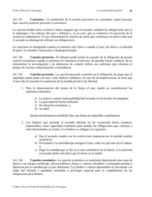 Codigo Procesal Penal de Nicaragua