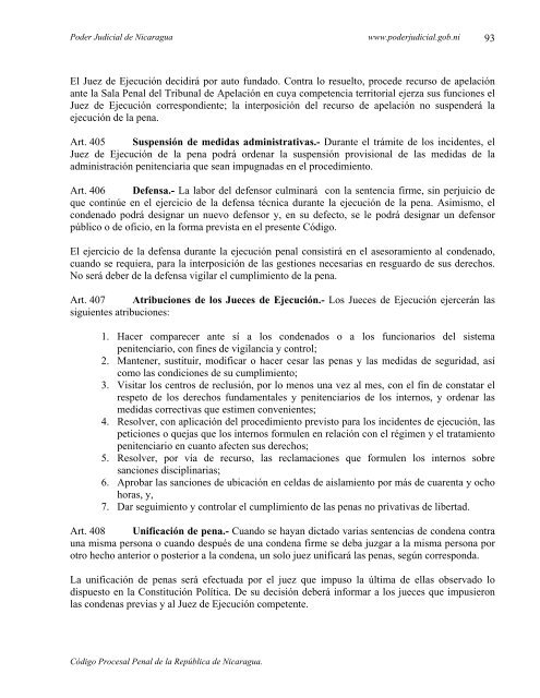 Codigo Procesal Penal de Nicaragua