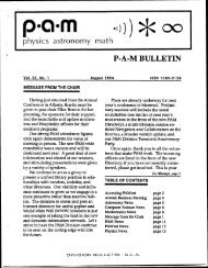 PAM Bulletin - Physics-Astronomy-Mathematics Division - Special ...