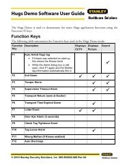 Hugs Demo SW User Guide - Stanley Healthcare Solutions