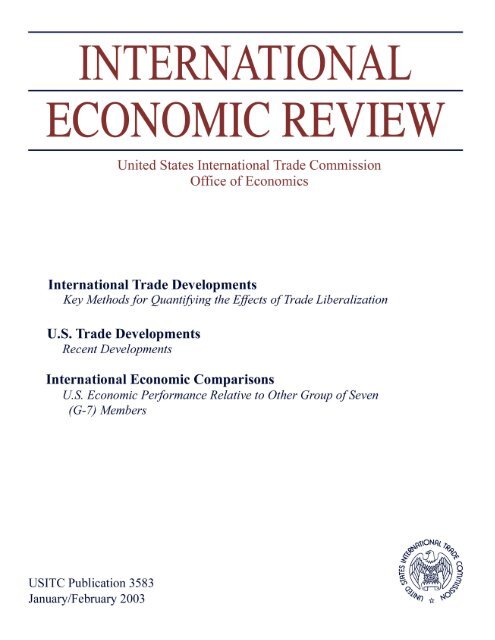 Key Methods for Quantifying the Effects of Trade Liberalization - USITC