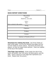 BOOK REPORT DIRECTIONS Title of book Author Retold by: your ...