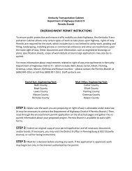 District 9 Encroachment Permit - Kentucky Transportation Cabinet