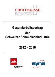 Schweizerische Schokoladenindustrie: GAV 2012 - 2016