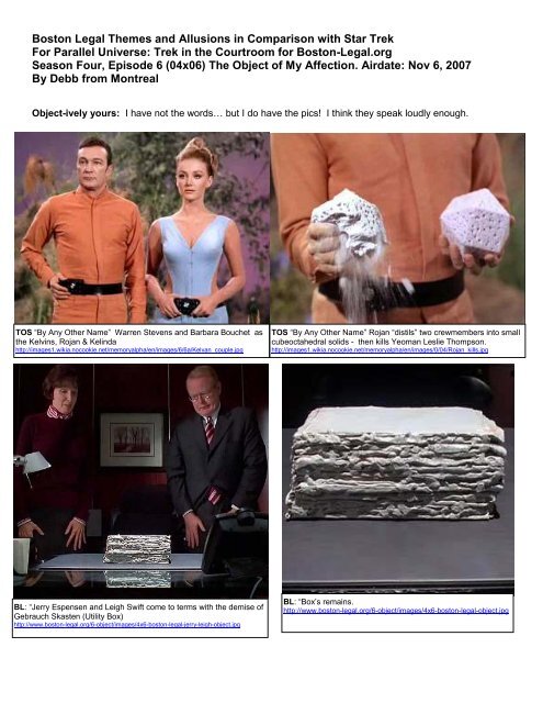 Boston Legal Themes and Allusions in Comparison with Star Trek ...