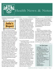 Health News & Notes - Northwest Portland Area Indian Health Board