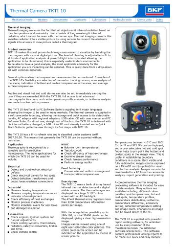 Thermal Camera TKTI 10 - Waikato Bearings Limited