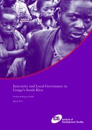 Insecurity and Local Governance in Congo's South Kivu - Institute of ...