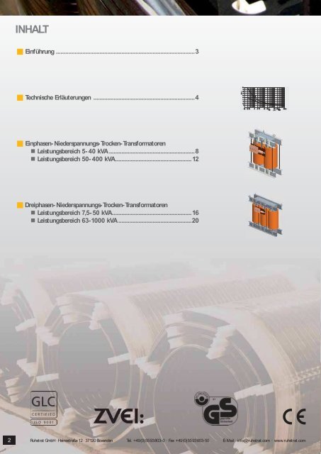 TECHNISCHE INFORMATIONEN - Ruhstrat GmbH