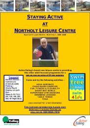 STAYING ACTIVE AT NORTHOLT LEISURE CENTRE