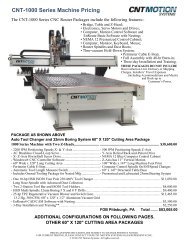 CNT-1000 Series Machine Pricing - CNT Motion Systems
