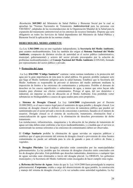 Derecho al Agua RepÃºblica del Paraguay LegislaciÃ³n so