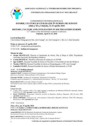 AGENDA (Document PDF ) - Asociatia Tinerilor Istorici din Moldova