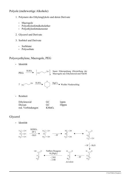 Vorlesung Arzneibuchanalytik Zucker, Polyole