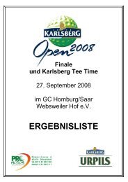 ERGEBNISLISTE - PROmotion Golfevents