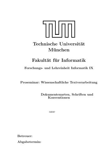 Ausarbeitung - Technische UniversitÃ¤t MÃ¼nchen