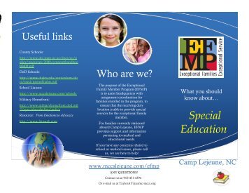 EFMP Special Education Brochure - MCCS Camp Lejeune