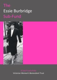 The Essie Burbridge Sub-Fund - The Victorian Women's Trust