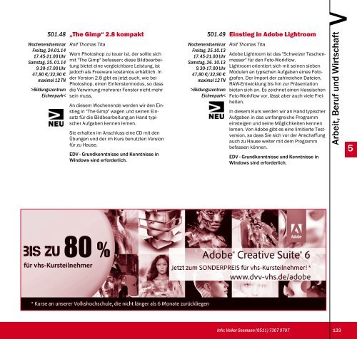 VHS - PROGRAMM Herbst / W inter - Volkshochschule Langenhagen