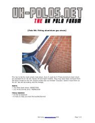 [Polo 9N: Fitting aluminium gas struts] - VW PolO Club