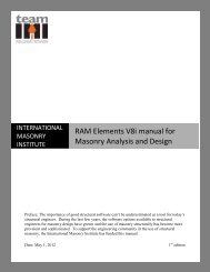 RAM Elements V8i manual for Masonry Analysis and Design
