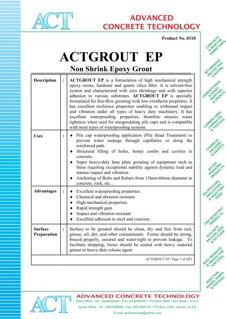 ACTGROUT-EP - Advanced Concrete Technology