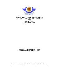 CAA Annual Report 2007.pdf - Civil Aviation Authority of Sri Lanka