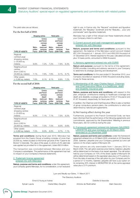 2010 REGISTRATION DOCUMENT (3.4 Mo) - Groupe Casino