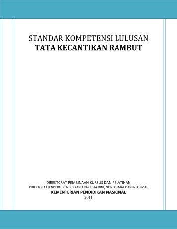 STANDAR KOMPETENSI LULUSAN TATA KECANTIKAN RAMBUT