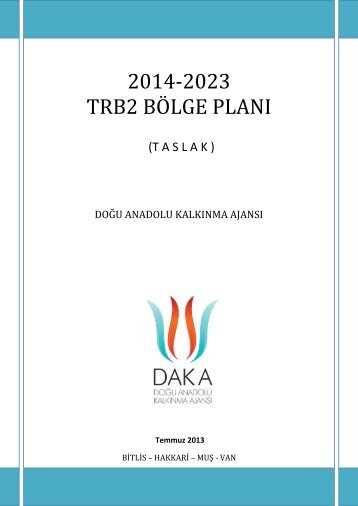 2014-2023 trb2 bÃ¶lge planÄ± - Devlet Planlama TeÅkilatÄ±