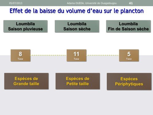 Zooplancton et régime alimentaire des poissons du ... - SUSFISH