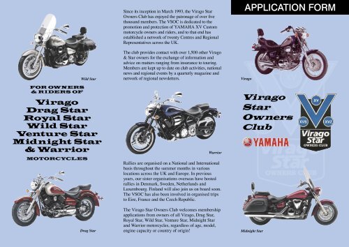 APPLICATION FORM - The Virago Star Owners Club
