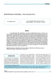 Radiothérapie métabolique : état et perspectives.