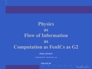 Physics as Flow of Information as Computation as ... - FEniCS Project