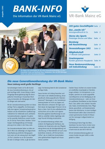 Kundenzeitschrift 1.2012 - VR-Bank Mainz