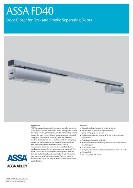 Door closer ASSA FD40 - ASSA ABLOY