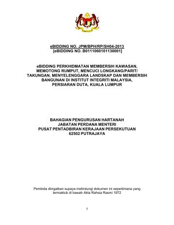 eBIDDING PERKHIDMATAN MEMBERSIH KAWASAN ... - ePerolehan