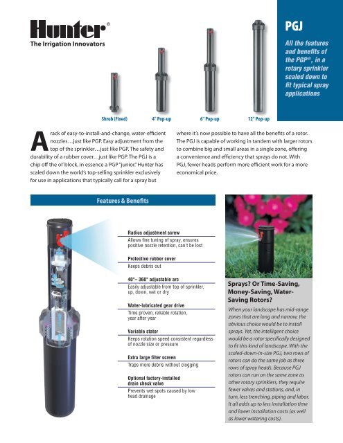 Pgj Nozzle Chart