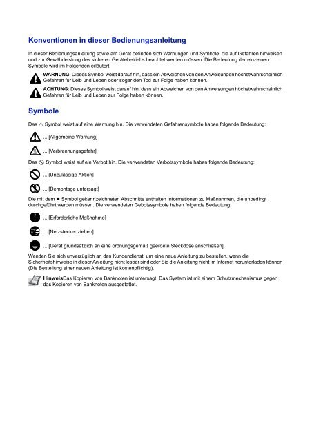 Bauteile an der Vorder- und rechten Seite des Druckers - Utax